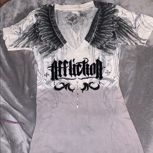 affliction v neck